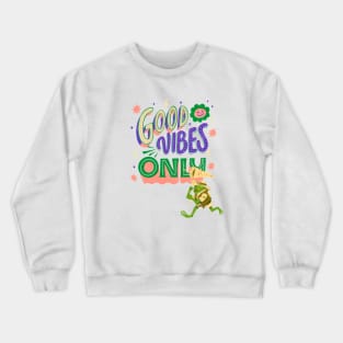 Good vibes - cute vintage anime frog Crewneck Sweatshirt